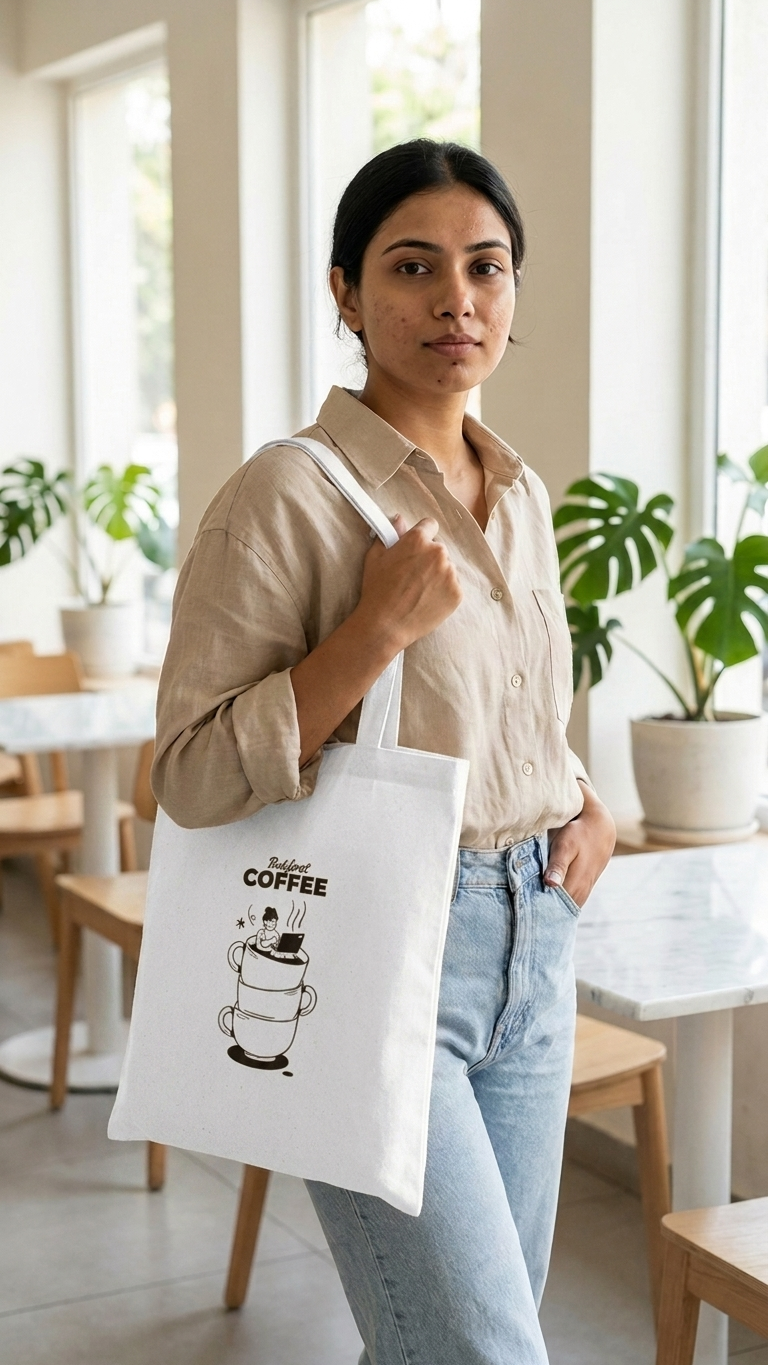Minimal Cute Coffee Tote